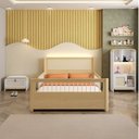 Ver mais imagens de Cama Casal Juvenil Reversível LED com Rattan, Grade em Palitos Wave Casatema MadeiraOriginals