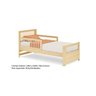 Cama Solteiro Wave Juvenil Reversível Led com Rattan, Grade de Proteção e Peseira Palito Casatema - 11