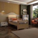 Ver imagem 5 de Cama Infantil Montessoriana Reversível Led Rattan e Grade de Proteção Wave Casatema MadeiraOriginals