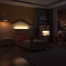 Cama Solteiro Wave Juvenil Reversível Led com Rattan, Grade de Proteção e Peseira Palito Casatema - 4