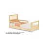 Cama Solteiro Wave Juvenil Reversível Led com Rattan, Grade de Proteção e Peseira Palito Casatema - 12