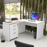 Escrivaninha Mesa Escritório em L com Gaveteiro com Chave 120cmx150cm 150cm - 1