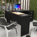 Ver imagem 3 de Escrivaninha Mesa Escritório em L com Gaveteiro 3 Gavetas com Chave 120cmx150cm