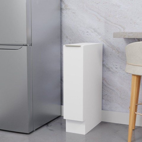 Balcão Porta Tempero Planejado 20cm sem Tampo com Rodapé Ipanema CabeCasa MadeiraOriginals Branco