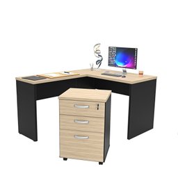 Escrivaninha Mesa Escritório em L com Gaveteiro com Chave 120CMX150CM 150cm - 4 Escrivaninha Mesa Escritório em L com Gaveteiro com Chave 120CMX150CM 150cm - 4