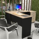 Ver imagem 3 de Escrivaninha Mesa Escritório em L com Gaveteiro com Chave 120CMX150CM 150cm