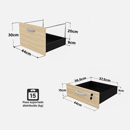 Escrivaninha Mesa Escritório em L com Gaveteiro com Chave 120CMX150CM 150cm - 7 Escrivaninha Mesa Escritório em L com Gaveteiro com Chave 120CMX150CM 150cm - 7