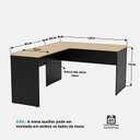 Ver imagem 5 de Escrivaninha Mesa Escritório em L com Gaveteiro com Chave 120CMX150CM 150cm