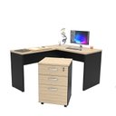 Ver imagem 4 de Escrivaninha Mesa Escritório em L com Gaveteiro 3 Gavetas com Chave 120cmx150cm