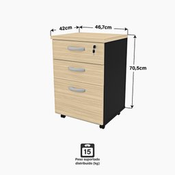 Escrivaninha Mesa Escritório em L com Gaveteiro com Chave 120CMX150CM 150cm - 6 Escrivaninha Mesa Escritório em L com Gaveteiro com Chave 120CMX150CM 150cm - 6