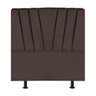 Cabeceira Cama Casal Box Estofada 140 cm Belgica Corino:Marrom - 1