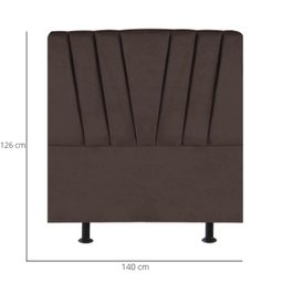Cabeceira Cama Casal Box Estofada 140 cm Belgica Corino:Marrom - 3