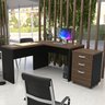 Escrivaninha Mesa Escritório em L com Gaveteiro com Chave 120cmx150cm 150cm - 2