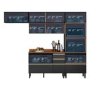 Ver imagem 5 de Cozinha Modulada Proença 4 Peças com Aéreo 120cm Ripado Nogueira Touch-carbono Prime Tx - Demart