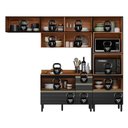 Ver imagem 6 de Cozinha Modulada Proença 4 Peças com Aéreo 120cm Ripado Nogueira Touch-carbono Prime Tx - Demart