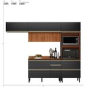 Ver imagem 3 de Cozinha Modulada Proença 4 Peças com Aéreo 120cm Ripado Nogueira Touch-carbono Prime Tx - Demart