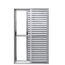 Ver imagem 1 de Porta Balcão 3 Folhas (1 Fixa) Alumínio Brilhante com Trinco Vidro Liso - Linha Resistence - 210cm -