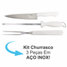 Kit Churrasqueiro Faca de Corte Churrasco Garfo Trinchante Chaira Afiador Aço Inox Cabo Branco - 5