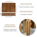 Ver mais imagens de Guarda-Roupa Bipartido 6 Portas 6 Gavetas 100% Madeira Maciça Linha Ouro Marrom/Freijó