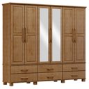 Ver imagem 3 de Guarda-Roupa Bipartido 6 Portas 6 Gavetas 100% Madeira Maciça Linha Ouro