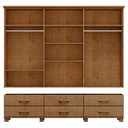 Ver imagem 5 de Guarda-Roupa Bipartido 6 Portas 6 Gavetas 100% Madeira Maciça Linha Ouro