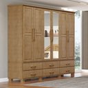 Ver imagem 2 de Guarda-Roupa Bipartido 6 Portas 6 Gavetas 100% Madeira Maciça Linha Ouro