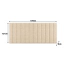 Ver imagem 3 de Cabeceira Cama Casal Queen Estofada Gomos 170cm X 121cm Linho Veludo Cor:linho Philips Palha