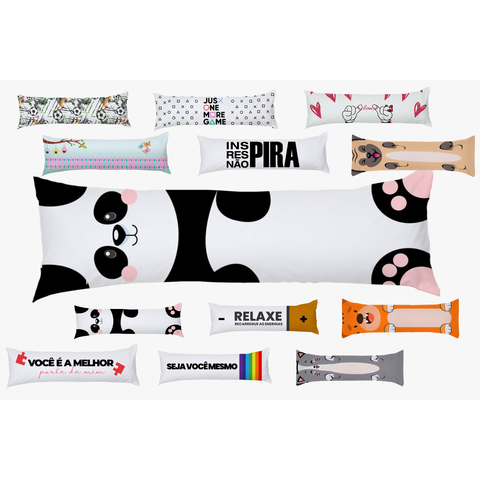 Travesseiro de corpo mais fronha kit 2 peças para uma ótima noite de sono cores