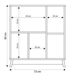 Aparador Buffet Monet Preto/Madero Canela - Lukaliam - 4