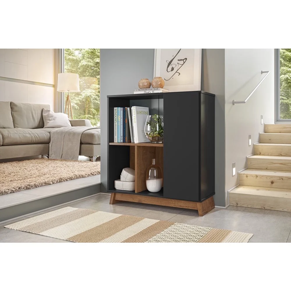 Aparador Buffet Monet Preto/Madero Canela - Lukaliam - 2