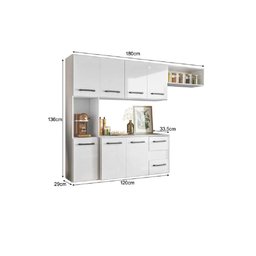 Cozinha Juliete Suspensa Branca – Nicioli Móveis - 4