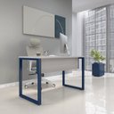 Ver imagem 1 de Mesa de Madeira X M134/60P25 134cm Industrial Cinza e Azul