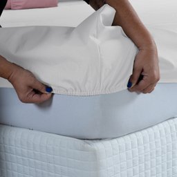 Kit Jogo Cama Casal 4 Peças 100% Algodão Percal 200 Fios Lençol com Elástico:branco - 4