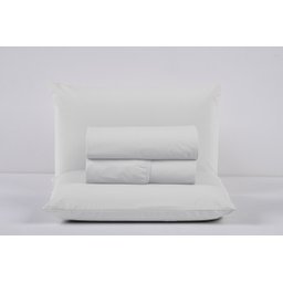 Kit Jogo Cama Casal 4 Peças 100% Algodão Percal 200 Fios Lençol com Elástico:branco - 1