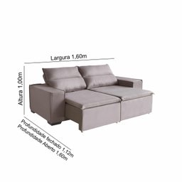 Sofá Paris 3 Lugares 2,00mt Retrátil e Reclinável - de Casa Décor e Estofados. - 2