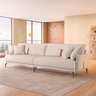 Sofá Living Milão Linho Bege Claro Mola Ensacada Pés em Aço:230 - 1