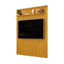 Ver imagem 2 de Painel Ripado para Tv 65 Polegadas 1833x2400 com Prateleira Trento Cedro - Dj Móveis