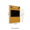 Ver imagem 7 de Painel Ripado para Tv 65 Polegadas 1833x2400 com Prateleira Trento Cedro - Dj Móveis