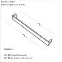 Ver imagem 2 de Puxador Alça para Porta de Passagem 3007 Cromo Escovado 600mm Mital 01 Par