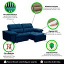 Ver imagem 6 de Sofa Retratil Reclinavel 2 Lugares 2,60m Crystal Veludo Azul Marinho Lansofbr Lansof Brasil