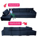 Ver imagem 4 de Sofá de Canto 4.80x2.36m Retrátil e Reclinável com Molas Cama inBox Platinum Esquerdo Suede Azul