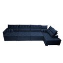 Ver imagem 6 de Sofá de Canto 4.80x2.36m Retrátil e Reclinável com Molas Cama inBox Platinum Esquerdo Suede Azul