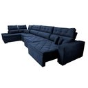 Ver imagem 7 de Sofá de Canto 4.80x2.36m Retrátil e Reclinável com Molas Cama inBox Platinum Esquerdo Suede Azul