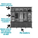 Ver imagem 4 de Guarda Roupas Grande Berlim 5 Portas 12 Gavetas com Maleiro