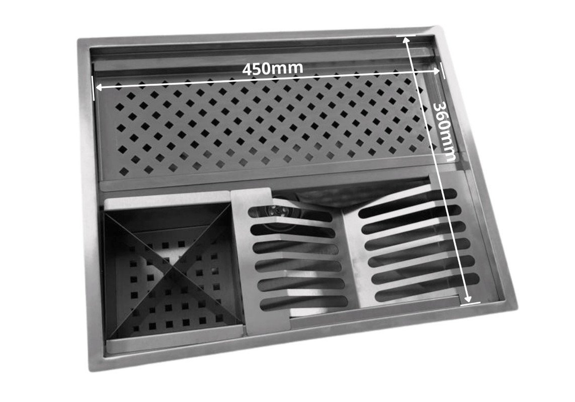 Calha Retangular Pia Gourmet Em Inox De Embutir Luxo AJL STORE - 6