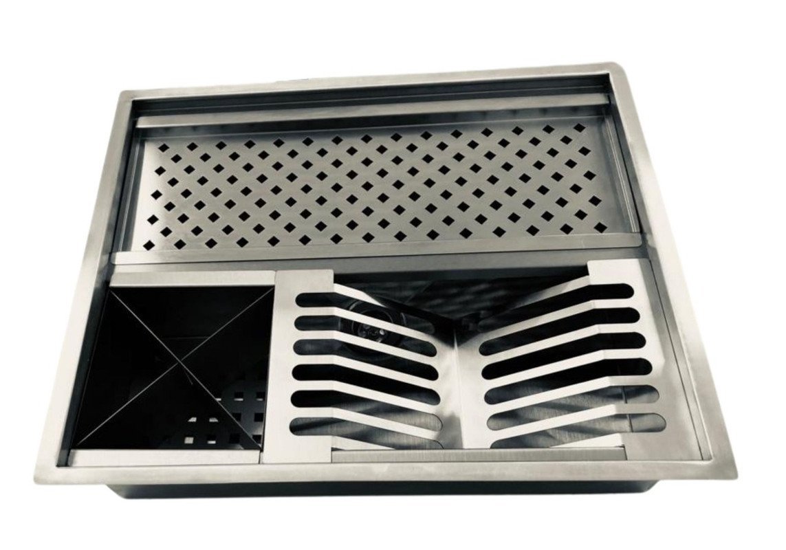Calha Retangular Pia Gourmet Em Inox De Embutir Luxo AJL STORE - 4