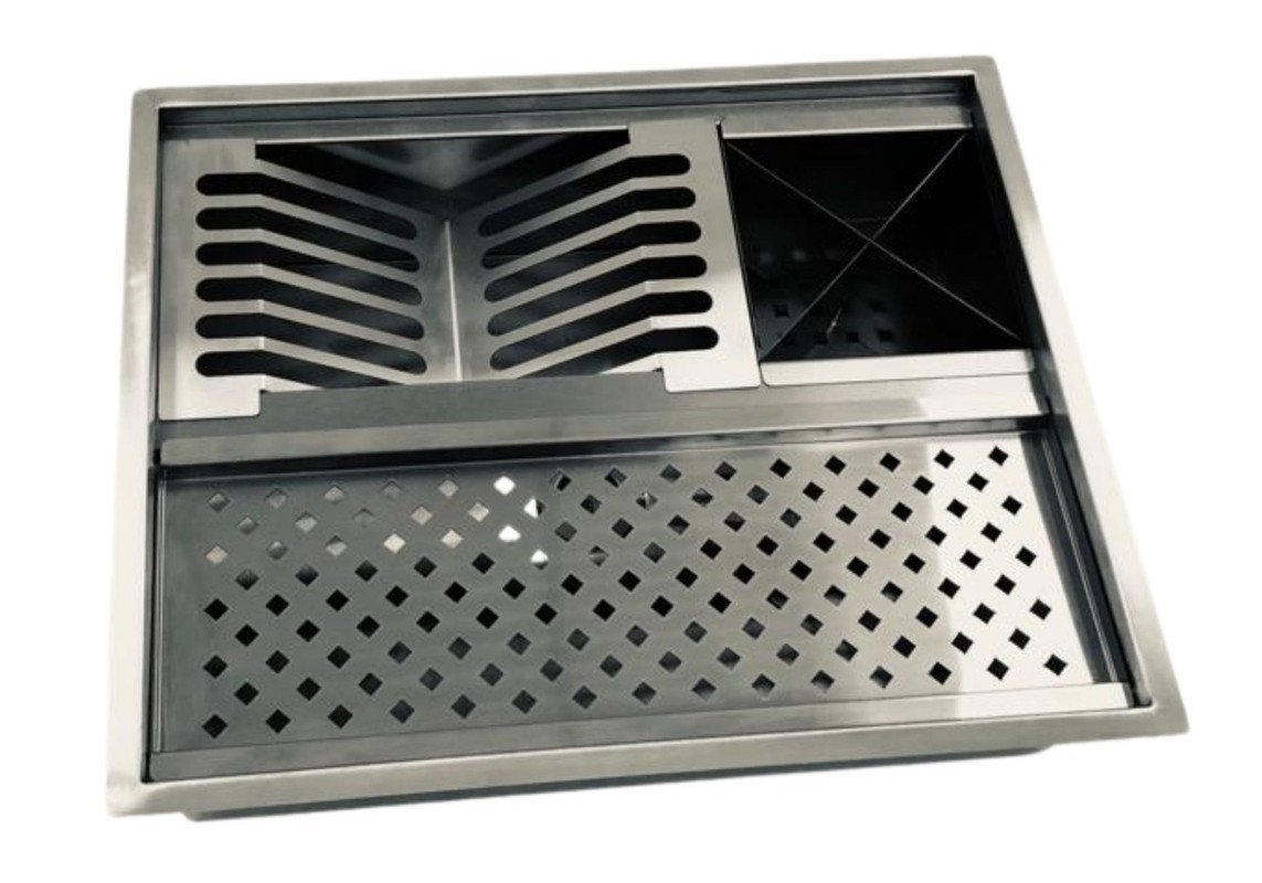 Calha Retangular Pia Gourmet Em Inox De Embutir Luxo AJL STORE - 1