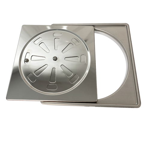 Grelha Flux Hidro Inox C/caixilho 15 X 15 Cm