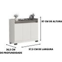 Ver imagem 2 de Buffet Balcão Aparador Real 3 Portas Cozinha Escritório Sala Cantinho do Café Cinza Onix Mel Dlucca