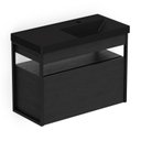 Ver imagem 2 de Gabinete com Lavatório 80cm x 60cm de 2 Gavetas Flow Preto